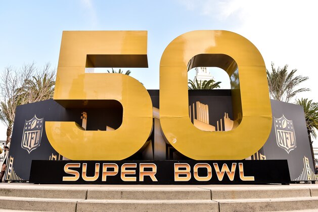 SAN FRANCISCO, CA - FEBRUARY 04:  Super Bowl 50 signage is displayed around Super Bowl City on February 4, 2016 in San Francisco, California.  (Photo by Mike Windle/Getty Images)