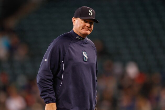 SEATTLE, WA - SEPTEMBER 29:  Manager Eric Wedge #22 of the Seattle Mariners looks on before a game against the Oakland Athletics at Safeco Field on September 29, 2013 in Seattle, Washington.  (Photo by Otto Greule Jr/Getty Images)