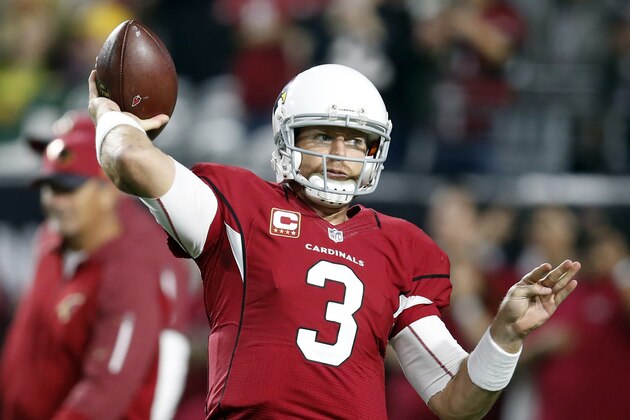 Arizona Cardinals quarterback Carson Palmer (3) during an NFL divisional playoff football game against the Green Bay Packers, Saturday, Jan. 16, 2016, in Glendale, Ariz. (AP Photo/Rick Scuteri)