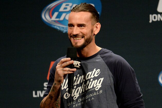 Jan 2, 2015; Las Vegas, NV, USA; Former WWE star Phil CM Punk Brooks is the featured guest for the UFC 182 Q&A session Friday evening before the start of the weigh-ins at the MGM Grand Garden Arena. Mandatory Credit: Jayne Kamin-Oncea-USA TODAY Sports