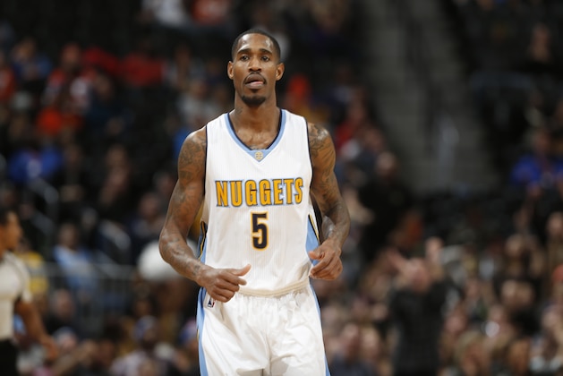 Denver Nuggets forward Will Barton (5) during the second half of an NBA basketball game Sunday, Jan. 17, 2016, in Denver. The Nuggets won 129-126. (AP Photo/David Zalubowski)