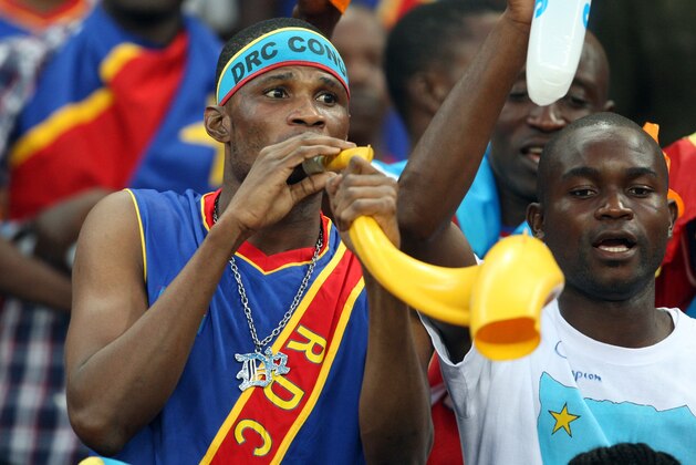 DURBAN, SOUTH AFRICA - JANUARY 28:  Congo DR fans during the 2013 African Cup of Nations match between Congo DR and Mali at Moses Mahbida Stadium on January 28, 2013 in Durban, South Africa. (Photo by Steve Haag/Getty Images)
