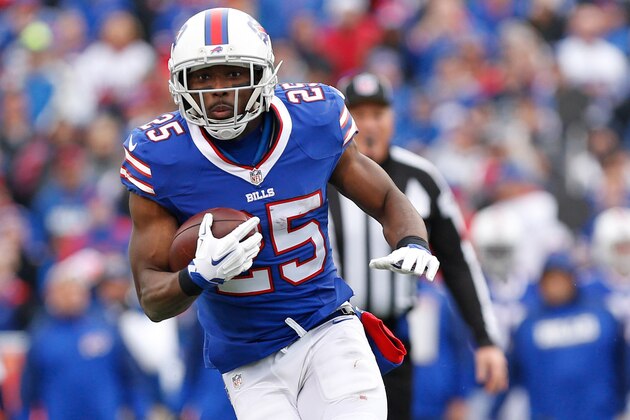 Dec 6, 2015; Orchard Park, NY, USA; Buffalo Bills running back LeSean McCoy (25) during the game against the Houston Texans at Ralph Wilson Stadium. Mandatory Credit: Kevin Hoffman-USA TODAY Sports
