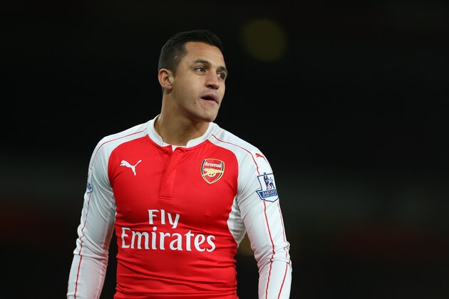 LONDON, ENGLAND - FEBRUARY 02 :  Alexis Sanchez of Arsenal during the Barclays Premier League match between Arsenal and Southampton at the Emirates Stadium on February 2, 2016 in London, England.  (Photo by Catherine Ivill - AMA/Getty Images)