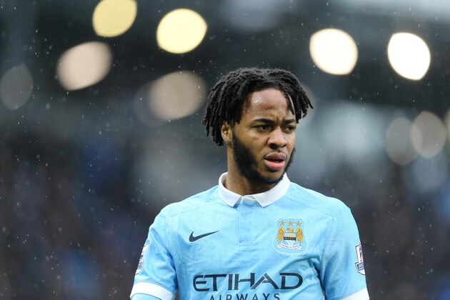MANCHESTER, ENGLAND - FEBRUARY 06:  Raheem Sterling of Manchester City during the Barclays Premier League match between Manchester City and Leicester City at the Etihad Stadium on February 06, 2016 in Manchester, England.  (Photo by Matthew Ashton - AMA/Getty Images)