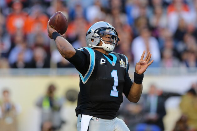 Carolina Panthers’ Cam Newton (1) in action against the Denver Broncos during the NFL Super Bowl 50 football game Sunday, Feb. 7, 2016, in Santa Clara, Calif.  (AP Photo/Gregory Payan)