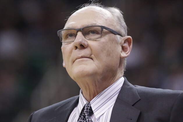 Sacramento Kings head coach George Karl looks on during the second quarter of an NBA basketball game against the Utah Jazz, Thursday, Jan. 14, 2016, in Salt Lake City. (AP Photo/Rick Bowmer)