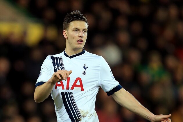 NORWICH, ENGLAND - FEBRUARY 2:  Kevin Wimmer of Tottenham Hotspur during the Barclays Premier League match between Norwich City and Tottenham Hotspur at Carrow Road Stadium on February 2, 2016 in Norwich, England. (Photo by Stephen Pond/Getty Images)
