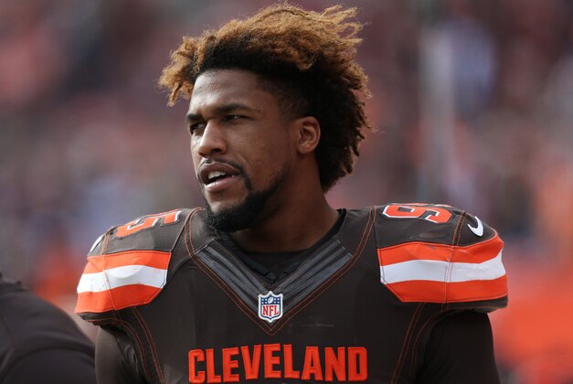 Cleveland Browns defensive end Armonty Bryant (95) against the Cincinnati Bengals in the first half of an NFL football game, Sunday, Dec. 6, 2015, in Cleveland. (AP Photo/Ron Schwane)