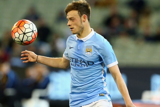 MELBOURNE, AUSTRALIA - JULY 21:  Brandon Barker of Manchester City controls the ball during the International Champions Cup friendly match between Manchester City and AS Roma at the Melbourne Cricket Ground on July 21, 2015 in Melbourne, Australia.  (Photo by Robert Prezioso/Getty Images)