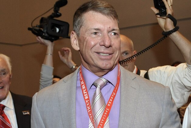 FILE - In this May 21, 2010, file photo, WWE Chairman and Chief Executive Officer Vince McMahon is shown at the Connecticut Republican Convention in Hartford, Conn. WWE announced Thursday, July 31, 2014, a new 10-year partnership with Rogers Communications in Canada that will launch the WWE Network as a traditional pay-TV channel in Rogers' cable systems, also starting Aug. 12.
