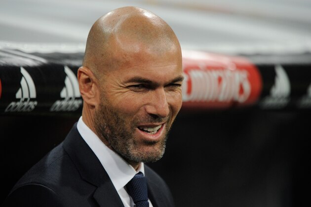 MADRID, SPAIN - JANUARY 31: Real Madrid manager Zinedine Zidane looks on prior to the La Liga match between REal Madrid and Real CD Espanyol  at Estadio Santiago Bernabeu on January 31, 2016 in Madrid, Spain.