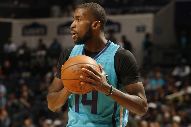 CHARLOTTE, NC - FEBRUARY 06:  Michael Kidd-Gilchrist #14 of the Charlotte Hornets pauses during the game against the Washington Wizards at the Time Warner Cable Arena on February 06, 2016 in Charlotte, North Carolina. NOTE TO USER: User expressly acknowledges and agrees that, by downloading and or using this photograph, User is consenting to the terms and conditions of the Getty Images License Agreement.  Mandatory Copyright Notice:  Copyright 2016 NBAE (Photo by Brock Williams-Smith/NBAE via Getty Images)