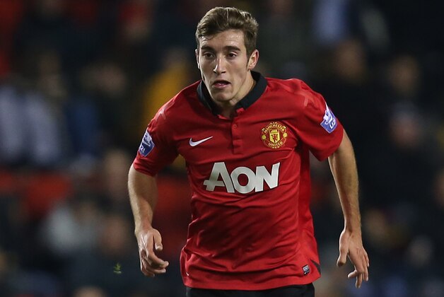 LEIGH, ENGLAND - DECEMBER 02:   Joe Rothwell of Manchester United U21 during the Barclays U21 Premier League match between Blackburn U21 and Manchester United U21 at  Leigh Stadium on December 02, 2013 in Leigh, England.  (Photo by Jan Kruger/Getty Images)