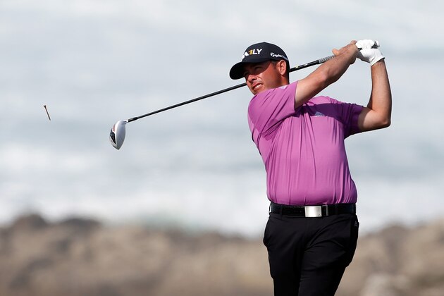 PEBBLE BEACH, CA - FEBRUARY 11:  Chez Reavie plays his tee shot on the 13th hole during the first round of the AT&T Pebble Beach National Pro-Am at the Monterey Peninsula Country Club (Shore Course) on February 11, 2016 in Pebble Beach, California.  (Photo by Todd Warshaw/Getty Images)