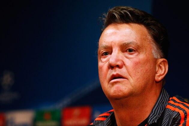 BRUGGE, BELGIUM - AUGUST 25:  Manchester United Head Coach / Manager, Louis van Gaal speaks during the Manchester United press conference held at Jan Breydel Stadium on August 25, 2015 in Brugge, Belgium.  (Photo by Dean Mouhtaropoulos/Getty Images)