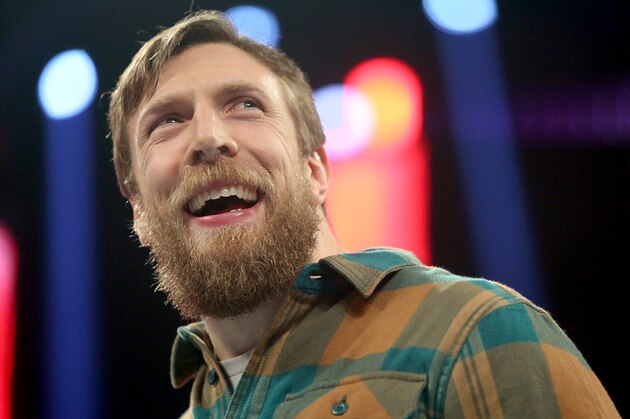 Daniel Bryan smiles before delivering his retirement promo on Raw.