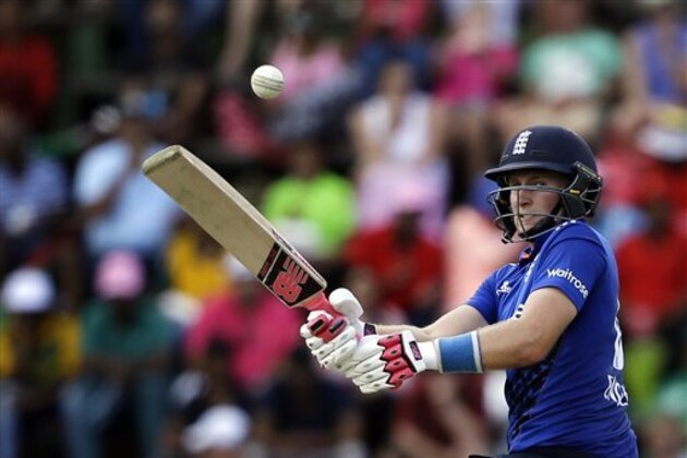 England's batsman Joe Root, plays a shot during the 4th One Day International cricket match between South Africa and England at the Wanderers Stadium in Johannesburg, South Africa, Friday, Feb. 12, 2016. (AP Photo/Themba Hadebe)
