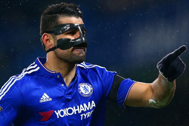 LONDON, ENGLAND - FEBRUARY 13: Diego Costa of Chelsea celebrates scoring his team's first goal during the Barclays Premier League match between Chelsea and Newcastle United at Stamford Bridge on February 13, 2016 in London, England.  (Photo by Clive Mason/Getty Images)