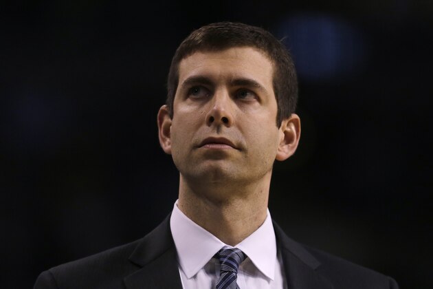 Boston Celtics head coach Brad Stevens during the first quarter of an NBA basketball game in Boston, Wednesday, Feb. 10, 2016. (AP Photo/Charles Krupa)