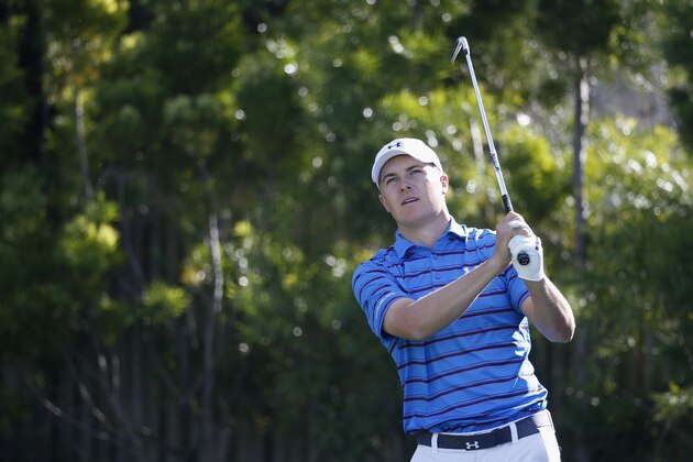 PEBBLE BEACH, CA - FEBRUARY 14:  Jordan Spieth watches his tee shot on the 12th hole during the final round of the AT&T Pebble Beach National Pro-Am at the Pebble Beach Golf Links on February 14, 2016 in Pebble Beach, California.  (Photo by Todd Warshaw/Getty Images)