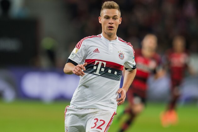 Joshua Kimmich of Bayern Munich during the Bundesliga match between Bayer 04 Leverkusen and FC Bayern Munich on February 6, 2016 at the BayArena in Leverkusen, Germany.(Photo by VI Images via Getty Images)