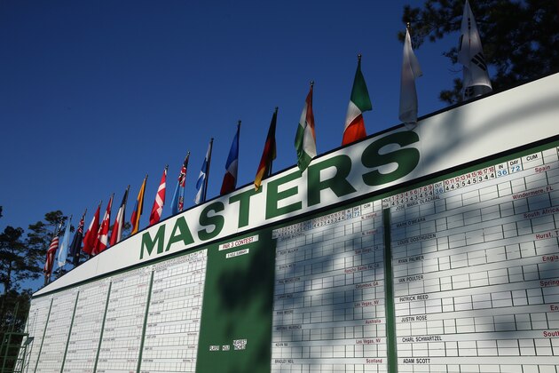 AUGUSTA, GA - APRIL 05:  A close-up of the main scoreboard during the Drive, Chip and Putt Championship at Augusta National Golf Club on April 5, 2015 in Augusta, Georgia.  (Photo by Andrew Redington/Getty Images)