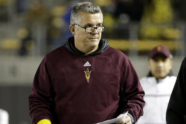 Arizona State head coach Todd Graham against California during an NCAA college football game in Berkeley, Calif., Saturday, Nov. 28, 2015. (AP Photo/Jeff Chiu)