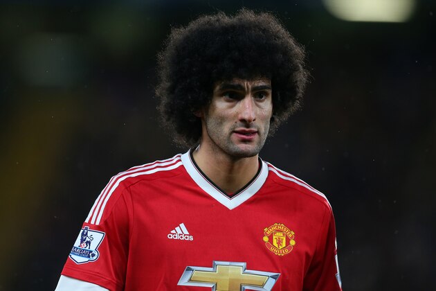 LONDON, ENGLAND - FEBRUARY 07 :  Marouane Fellaini of Manchester United during the Barclays Premier League match between Chelsea and Manchester United at Stamford Bridge on February 7, 2016 in London, England.  (Photo by Catherine Ivill - AMA/Getty Images)