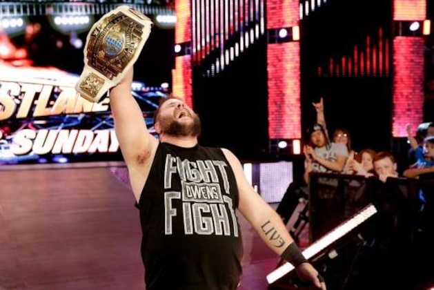 Kevin Owens, the new intercontinental champion coming out of Monday's WWE Raw.