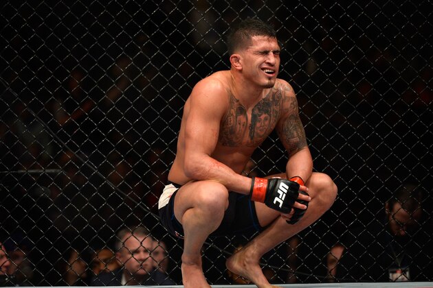 BOSTON, MA - JANUARY 17:  Anthony Pettis sits in his corner after facing Eddie Alvarez in their lightweight bout during the UFC Fight Night event inside TD Garden on January 17, 2016 in Boston, Massachusetts. (Photo by Brandon Magnus/Zuffa LLC/Zuffa LLC via Getty Images)