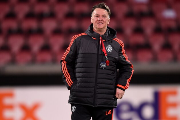 HERNING, DENMARK - FEBRUARY 17:  Louis van Gaal, Manager of Manchester United looks on during a training session ahead of the UEFA Europa League Round of 32 match between FC Midtjylland and Manchester United at Herning MCH Multi Arena on February 17, 2016 in Herning, Denmark.  (Photo by Michael Regan/Getty Images)