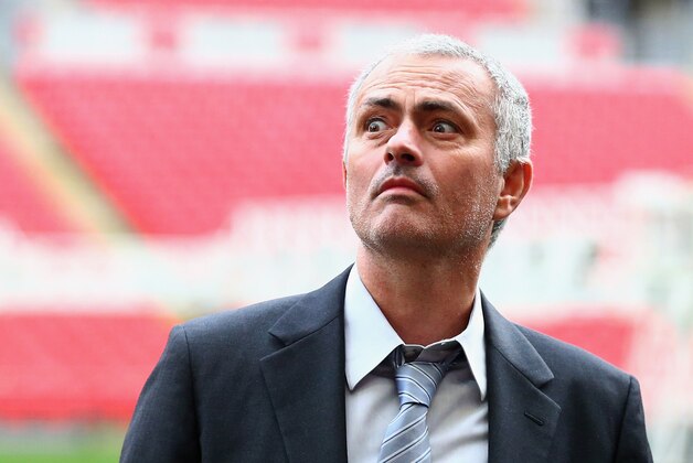 LONDON, ENGLAND - FEBRUARY 01:  Former Chelsea manager Jose Mourinho looks on after a press conference by FIFA Presidential candidate Gianni Infantino at Wembley Stadium on February 1, 2016 in London, England.  (Photo by Clive Rose/Getty Images)