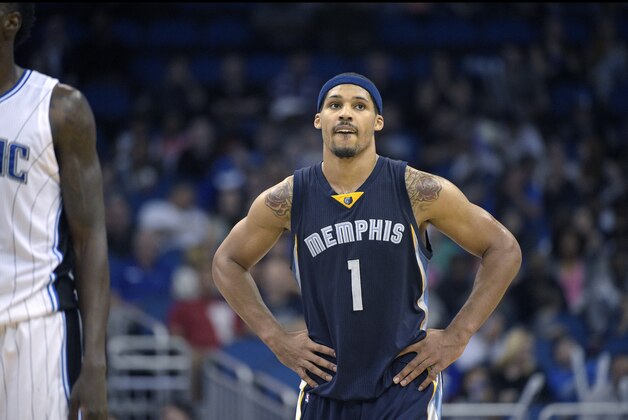 Memphis Grizzlies forward Jarnell Stokes (1) walks up the court during the second half of a preseason NBA basketball game against the Orlando Magic in Orlando, Fla., Friday, Oct. 23, 2015. The Magic won 86-76. (AP Photo/Phelan M. Ebenhack)