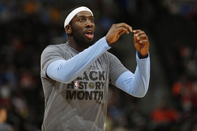 Denver Nuggets center JJ Hickson (7) in the first half of an NBA basketball game Friday, Feb. 5, 2016, in Denver. (AP Photo/David Zalubowski)