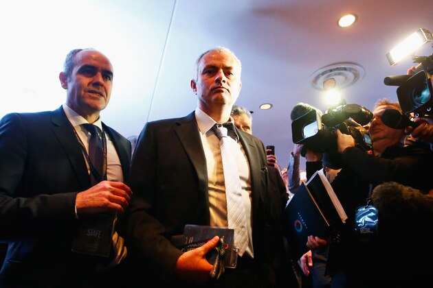 LONDON, ENGLAND - FEBRUARY 01:  Former Chelsea manager Jose Mourinho attends a press conference by FIFA Presidential candidate Gianni Infantino at Wembley Stadium on February 1, 2016 in London, England.  (Photo by Clive Rose/Getty Images)
