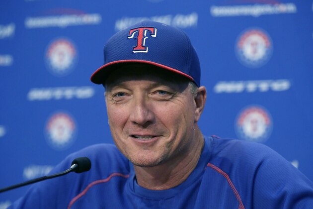 Texas Rangers manager Jeff Banister answers a question in Arlington, Texas, Tuesday, Oct. 6, 2015. (AP Photo/LM Otero)