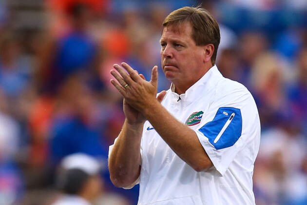 GAINESVILLE, FL - SEPTEMBER 05: Head coach Jim McElwain of the Florida Gators before the game against the New Mexico State Aggies at Ben Hill Griffin Stadium on September 5, 2015 in Gainesville, Florida.  (Photo by Rob Foldy/Getty Images)