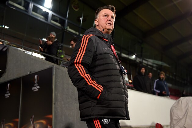 HERNING, DENMARK - FEBRUARY 17:  Louis van Gaal, Manager of Manchester United makes his way onto the pitch during a training session ahead of the UEFA Europa League Round of 32 match between FC Midtjylland and Manchester United at Herning MCH Multi Arena on February 17, 2016 in Herning, Denmark.  (Photo by Michael Regan/Getty Images)