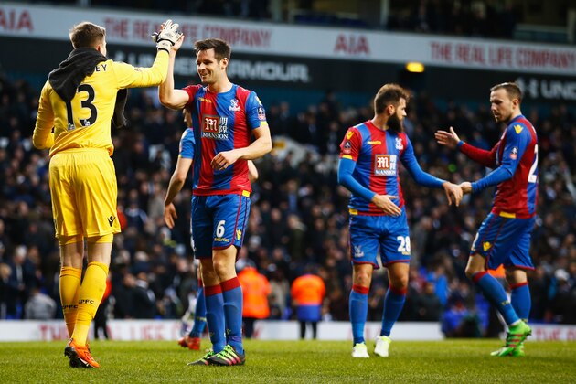 LONDON, ENGLAND - FEBRUARY 21: Scott Dann of Crystal Palace celebrates with Wayne Hennessey of Crystal Palace after the Emirates FA Cup Fifth Round match between Tottenham Hotspur and Crystal Palace at White Hart Lane on February 21, 2016 in London, England. (Photo by Clive Rose/Getty Images) LONDON, ENGLAND - FEBRUARY 21: Scott Dann of Crystal Palace celebrates with Wayne Hennessey of Crystal Palace after the Emirates FA Cup Fifth Round match between Tottenham Hotspur and Crystal Palace at White Hart Lane on February 21, 2016 in London, England. (Photo by Clive Rose/Getty Images)