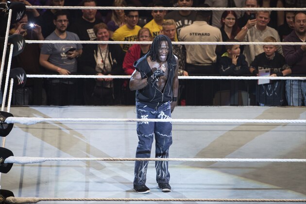 COLOGNE, GERMANY - FEBRUARY 11: R-Truth during WWE Road to WrestleMania at the Lanxess Arena on February 11, 2016 in Cologne, Germany. (Photo by Marc Pfitzenreuter/Getty Images)