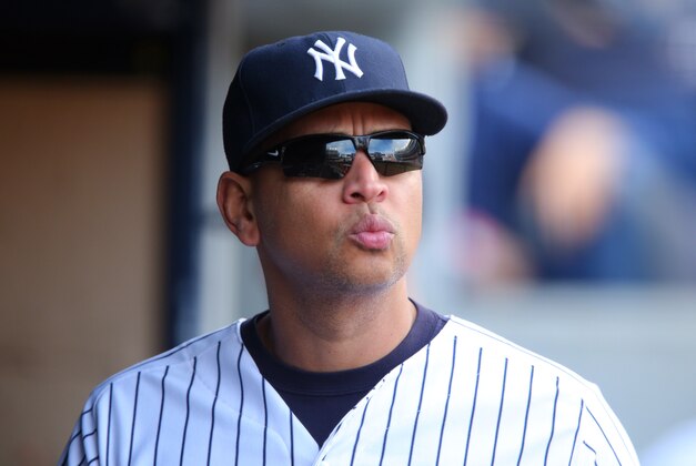 Sep 26, 2015; Bronx, NY, USA; New York Yankees designated hitter Alex Rodriguez (13) in the dugout before a game against the Chicago White Sox at Yankee Stadium. Mandatory Credit: Brad Penner-USA TODAY Sports