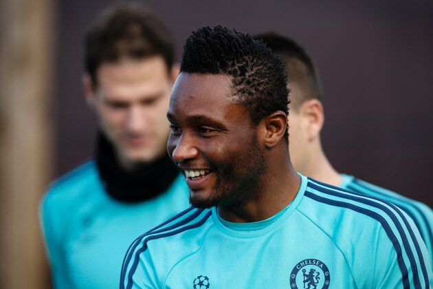 Chelsea's Nigerian midfielder John Obi Mikel (C) arrives to participate in a team training session at the club's complex in Cobham, Surrey on February 15, 2016.
Chelsea play Paris St-Germain in the last-16 round of matches in the Champions League on February 16, 2016. / AFP / ADRIAN DENNIS (Photo credit should read ADRIAN DENNIS/AFP/Getty Images) Chelsea's Nigerian midfielder John Obi Mikel (C) arrives to participate in a team training session at the club's complex in Cobham, Surrey on February 15, 2016.
Chelsea play Paris St-Germain in the last-16 round of matches in the Champions League on February 16, 2016. / AFP / ADRIAN DENNIS (Photo credit should read ADRIAN DENNIS/AFP/Getty Images)