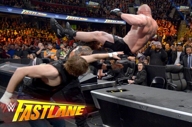 Brock Lesnar was put through two tables at Fastlane.