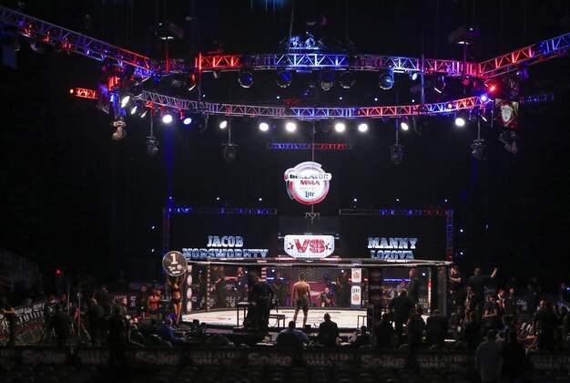 Feb 19, 2016; Houston, TX, USA; General view of Toyota Center prior to Manny Lozoya vs Jacob Norsworthy fight during Bellator 149 at Toyota Center. Mandatory Credit: Troy Taormina-USA TODAY Sports