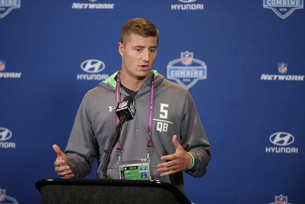 Michigan St. quarterback Connor Cook responds to a question during a news conference at the NFL football scouting combine Thursday, Feb. 25, 2016, in Indianapolis. (AP Photo/Darron Cummings) Michigan St. quarterback Connor Cook responds to a question during a news conference at the NFL football scouting combine Thursday, Feb. 25, 2016, in Indianapolis. (AP Photo/Darron Cummings)