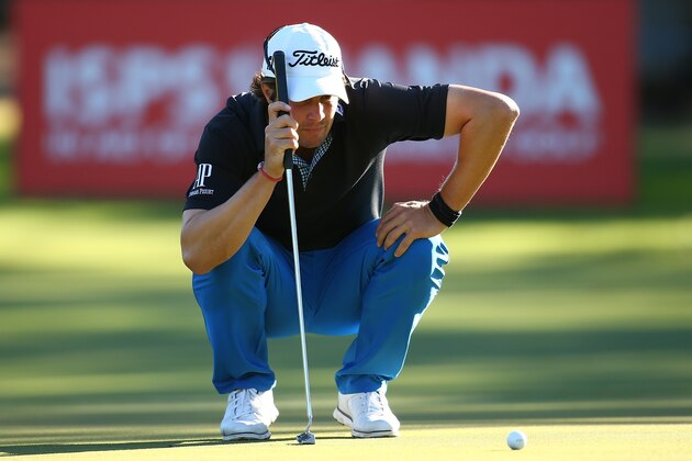 PERTH, AUSTRALIA - FEBRUARY 26:  Peter Uihlein of the USA reads the 13th green during day two of the 2016 Perth International at Karrinyup GC on February 26, 2016 in Perth, Australia.  (Photo by Paul Kane/Getty Images)