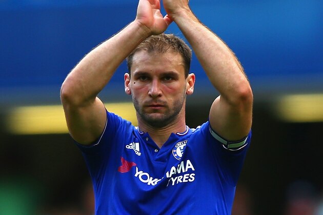 LONDON, ENGLAND - SEPTEMBER 19: Branislav Ivanovic of Chelsea celebrates his team's 2-0 win in the Barclays Premier League match between Chelsea and Arsenal at Stamford Bridge on September 19, 2015 in London, United Kingdom.  (Photo by Ian Walton/Getty Images)