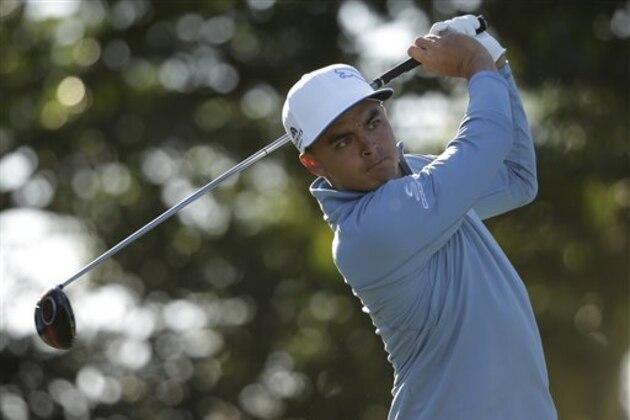 Rickie Fowler tees off from the 14th hole during the second round of the Honda Classic golf tournament, Friday, Feb. 26, 2016, in Palm Beach Gardens, Fla. (AP Photo/Lynne Sladky)