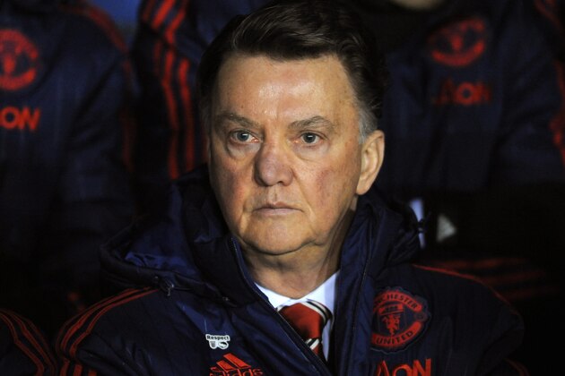Manchester United manager Louis van Gaal during the English FA Cup fifth round soccer match between Shrewsbury Town and Manchester United at Greenhous Meadow stadium in Shrewsbury, England, Monday, Feb. 22, 2016. (AP Photo/Rui Vieira)
